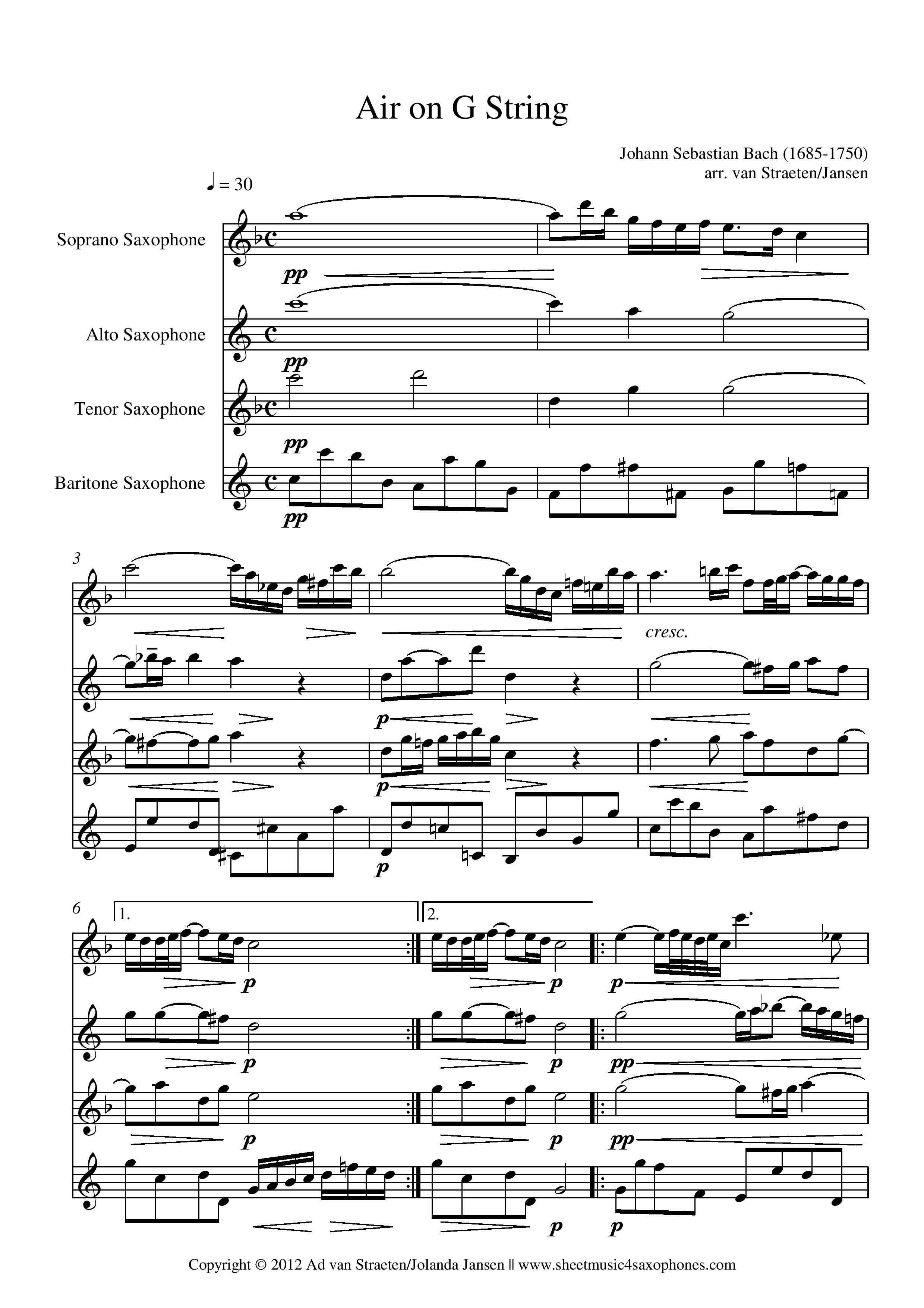 Sheet Music - Piano Bach - Air on a G Stringpdf